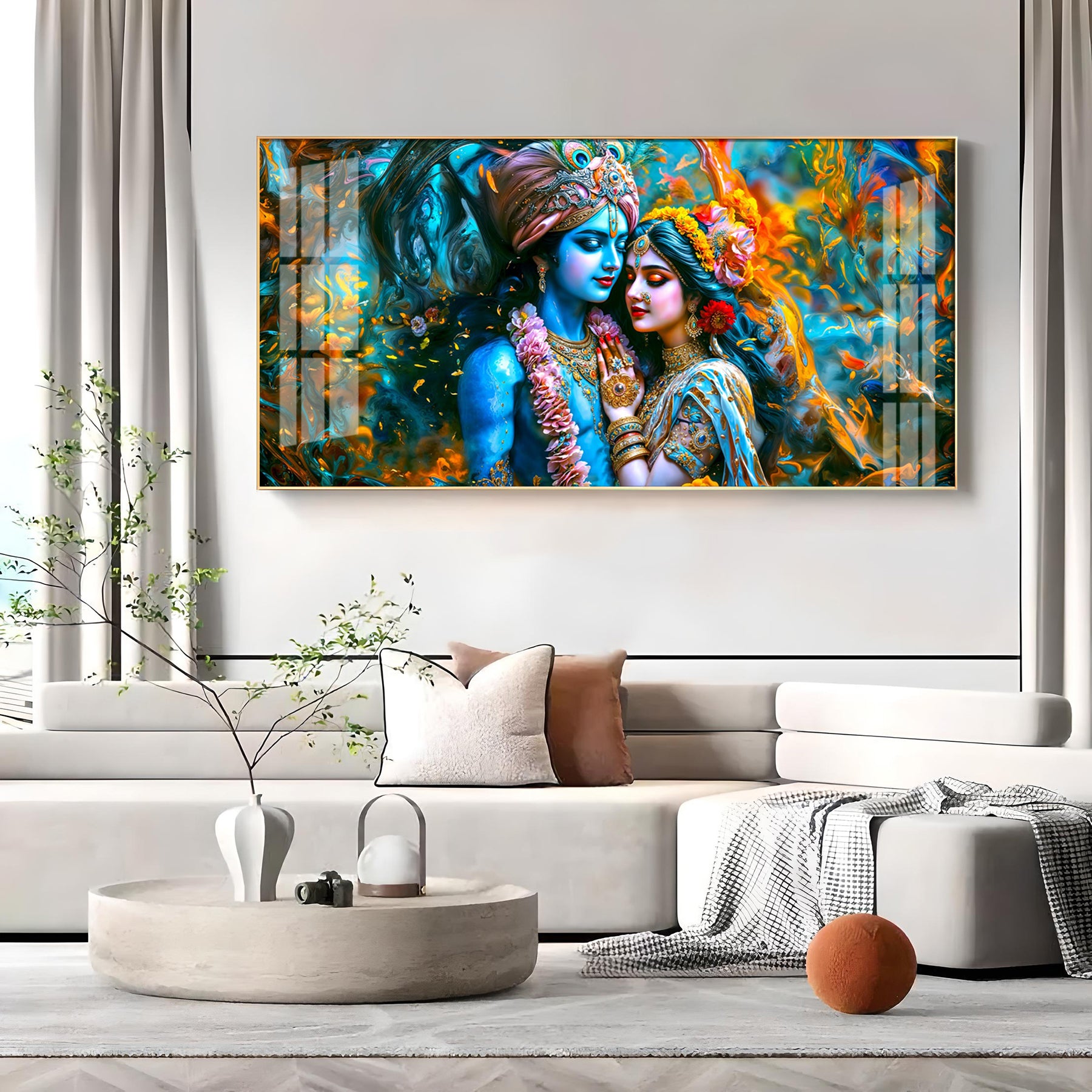 Shree Krishna Harmony Premium Acrylic Horizontal Wall Art