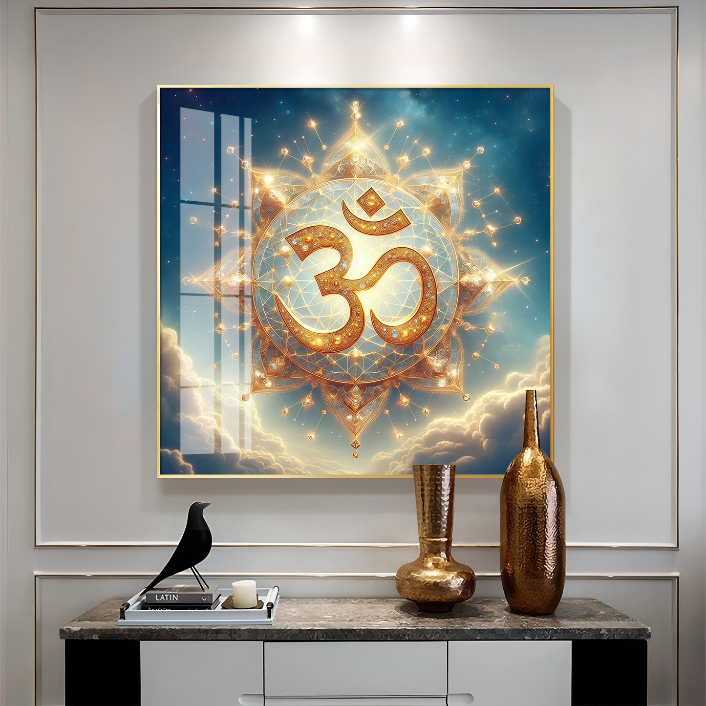 Divine Ohm Symbol Premium Acrylic Square Wall Art