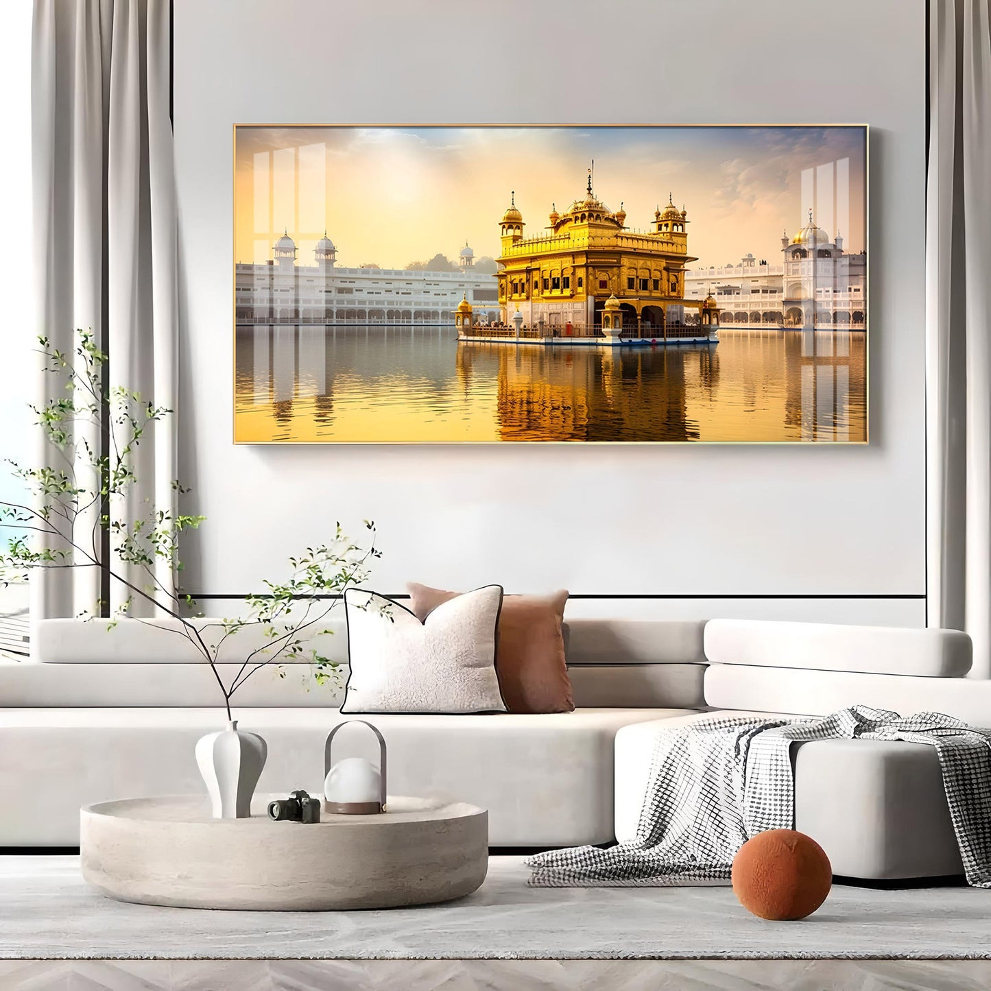 Golden Glory Premium Acrylic Horizontal Wall Art