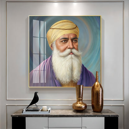Guru Nanak Sahab Ji Premium Acrylic Square Wall Art