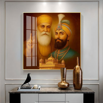 Waheguru ji Guru Nanak Dev ji Premium Acrylic Square Wall Art