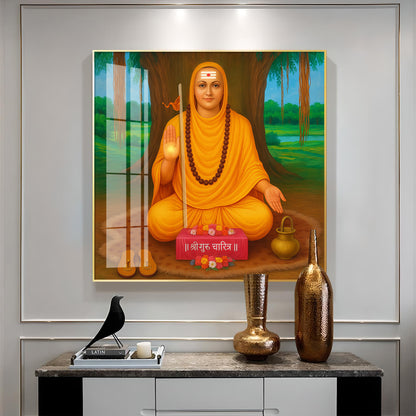 Shree Narasimha Saraswati Swami Premium Acrylic Square Wall Art