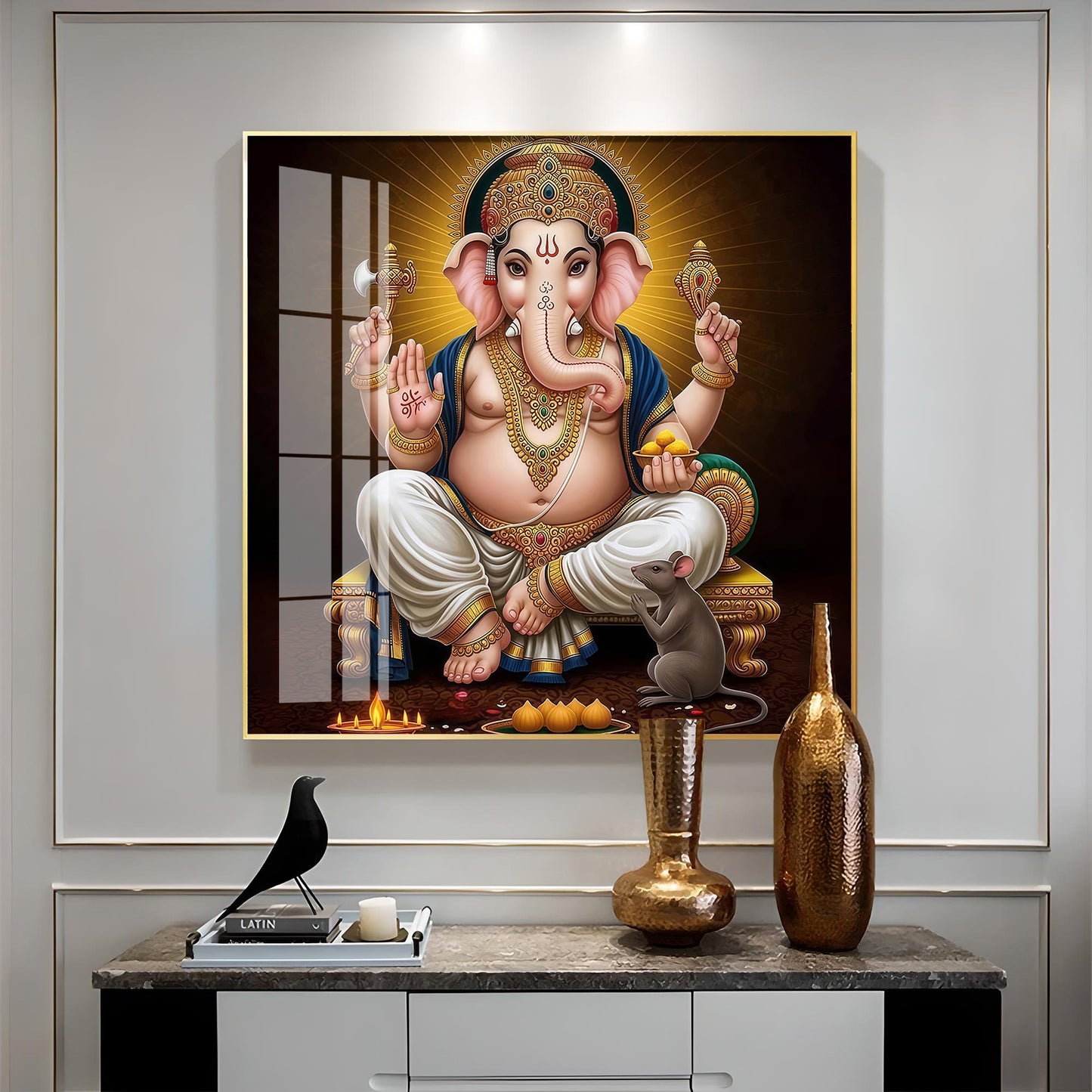Ganesha Ji Premium Acrylic Square Wall Art
