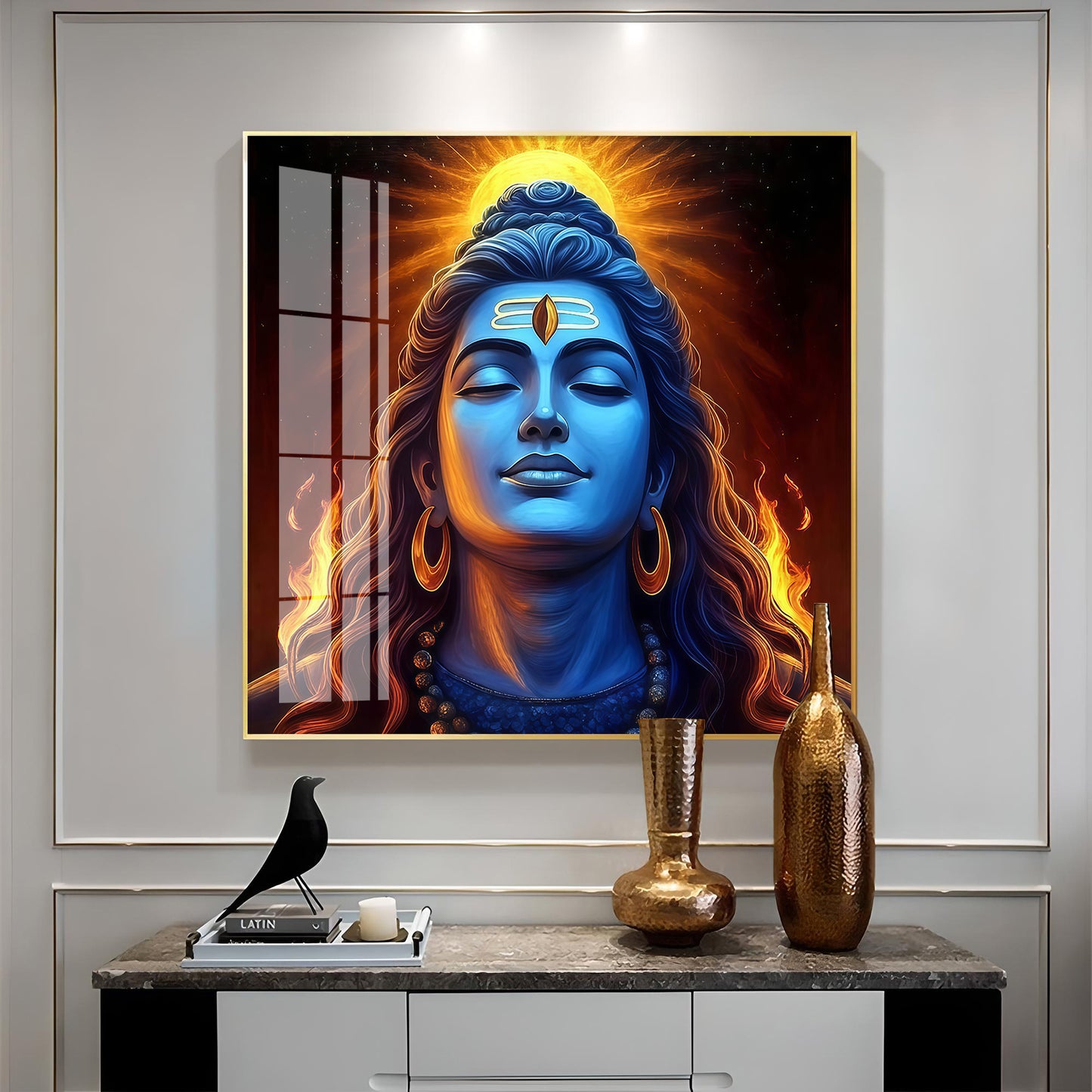 Lord Shiv Shambhu Premium Acrylic Square Wall Art