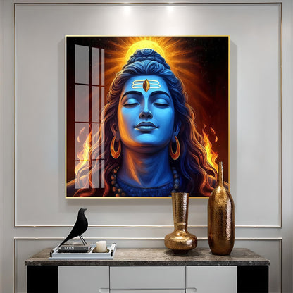 Lord Shiv Shambhu Premium Acrylic Square Wall Art