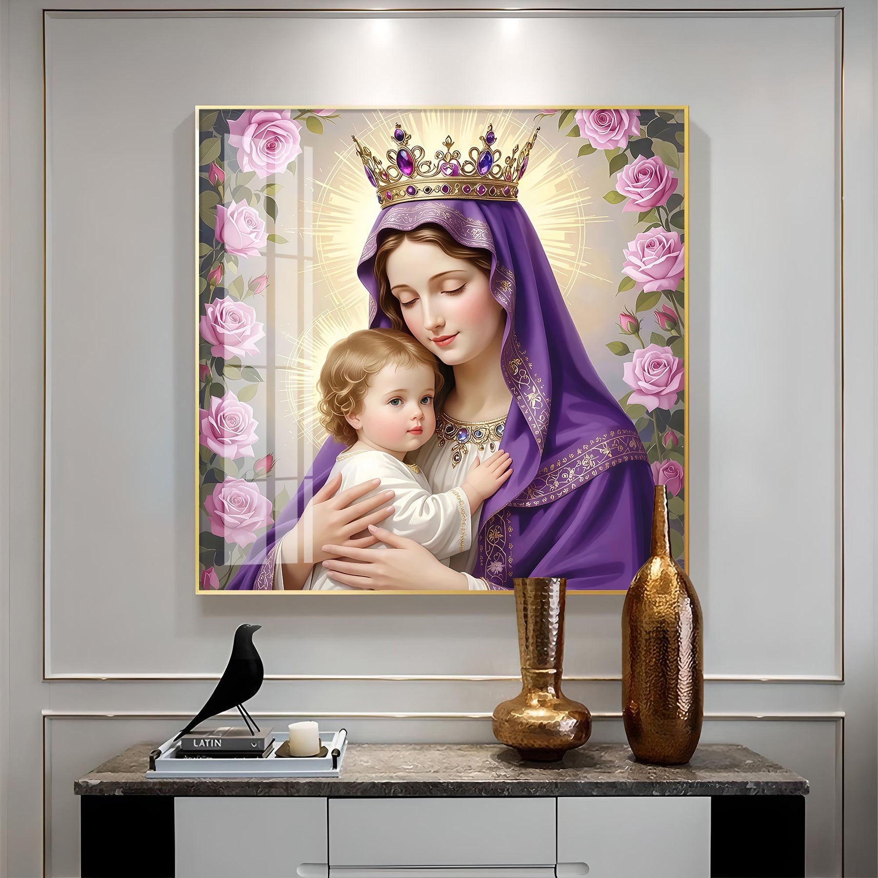 Holy Mother Of God Premium Acrylic Square Wall Art