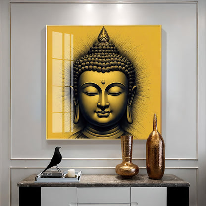 Lord Buddha Blessing Premium Acrylic Square Wall Art