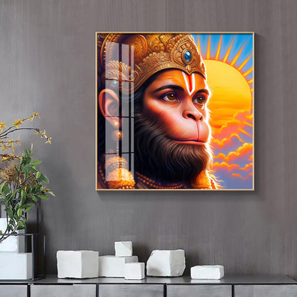 Jai Shri Bajarang Bali Premium Acrylic Square Wall Art