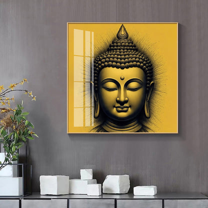 Lord Buddha Blessing Premium Acrylic Square Wall Art
