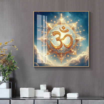 Divine Ohm Symbol Premium Acrylic Square Wall Art