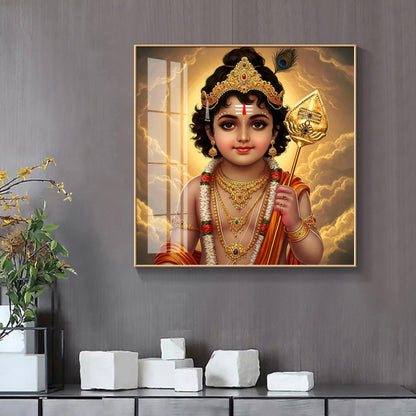 Bhagwan Murugan Blessing Premium Acrylic Square Wall Art