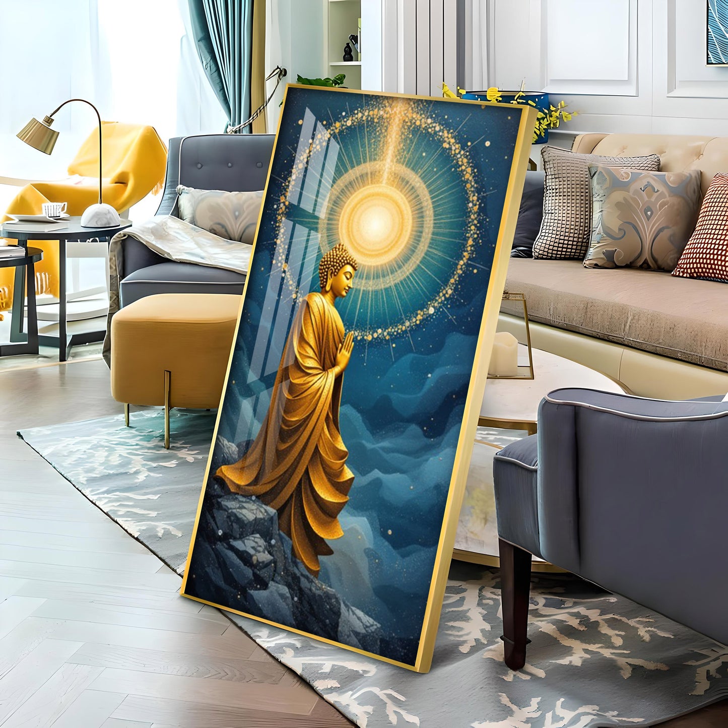 The Buddha's Haven Premium Acrylic Vertical Wall Art