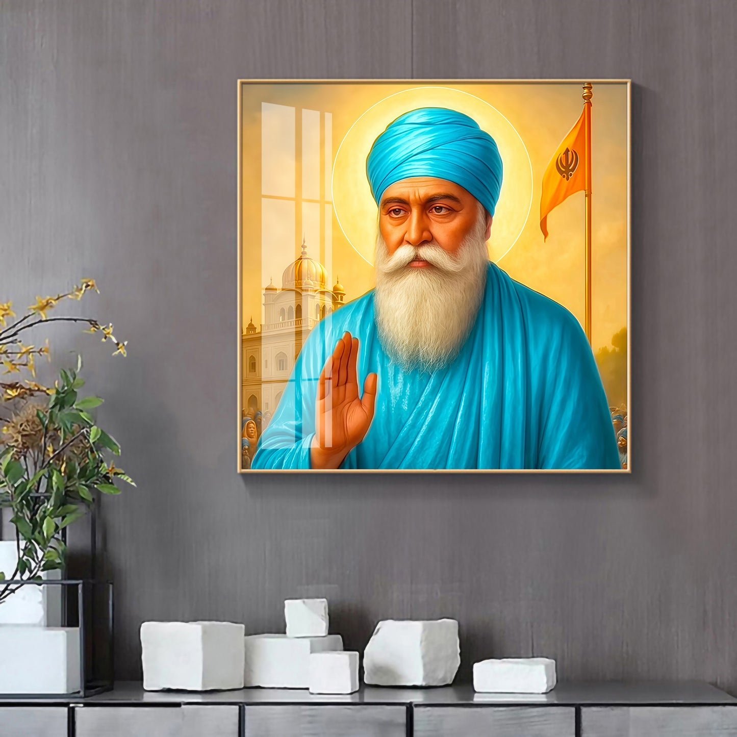 Blessing By Guru Nank Ji Premium Acrylic Square Wall Art