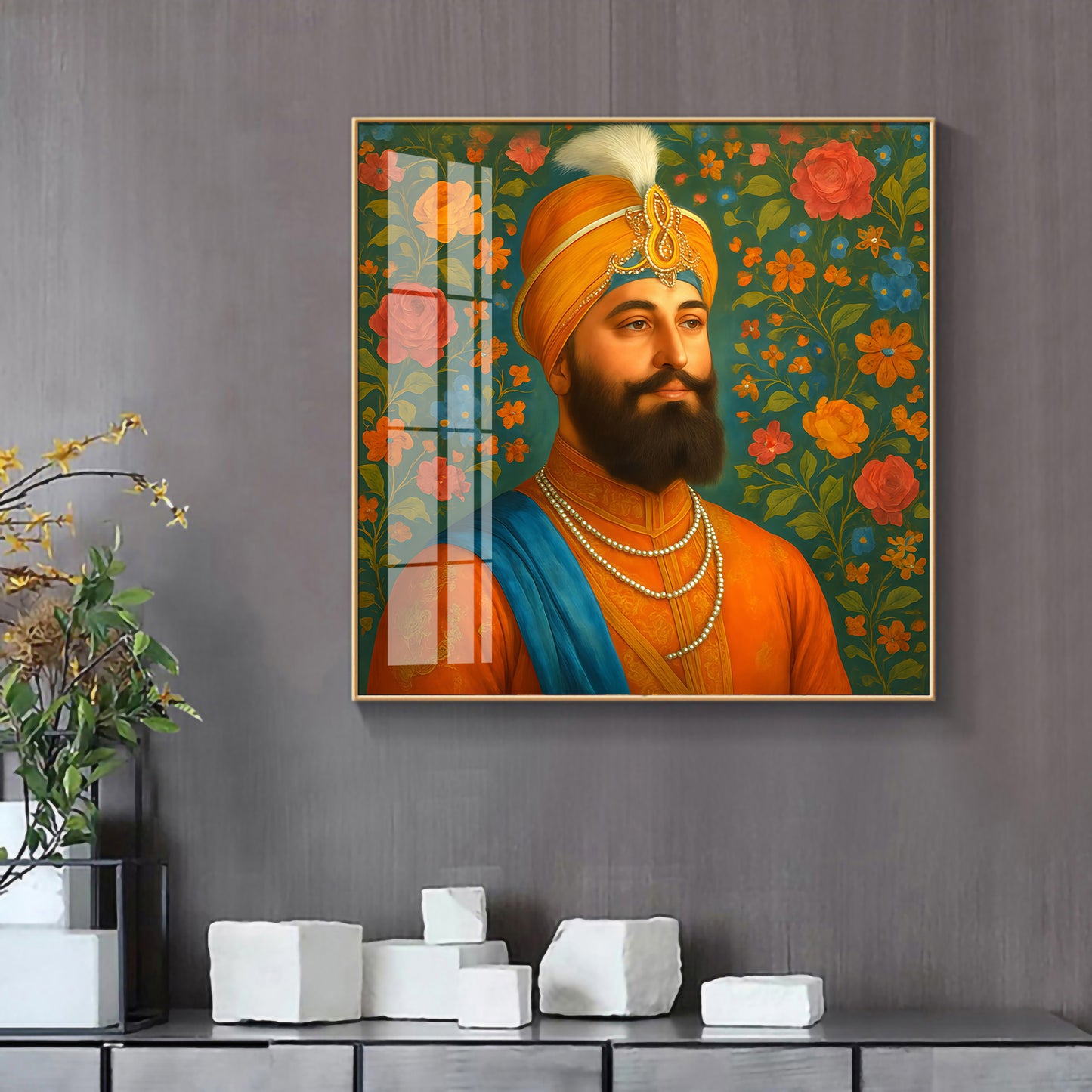 Shri Guru Gobind Singh Ji Premium Acrylic Square Wall Art
