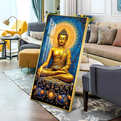 Calm Buddha Deliberation Premium Acrylic Vertical Wall Art