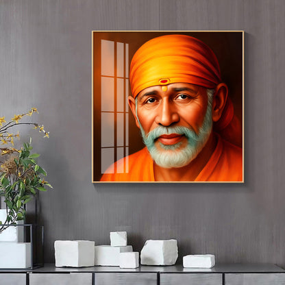 Shridi Sai Baba Premium Acrylic Square Wall Art