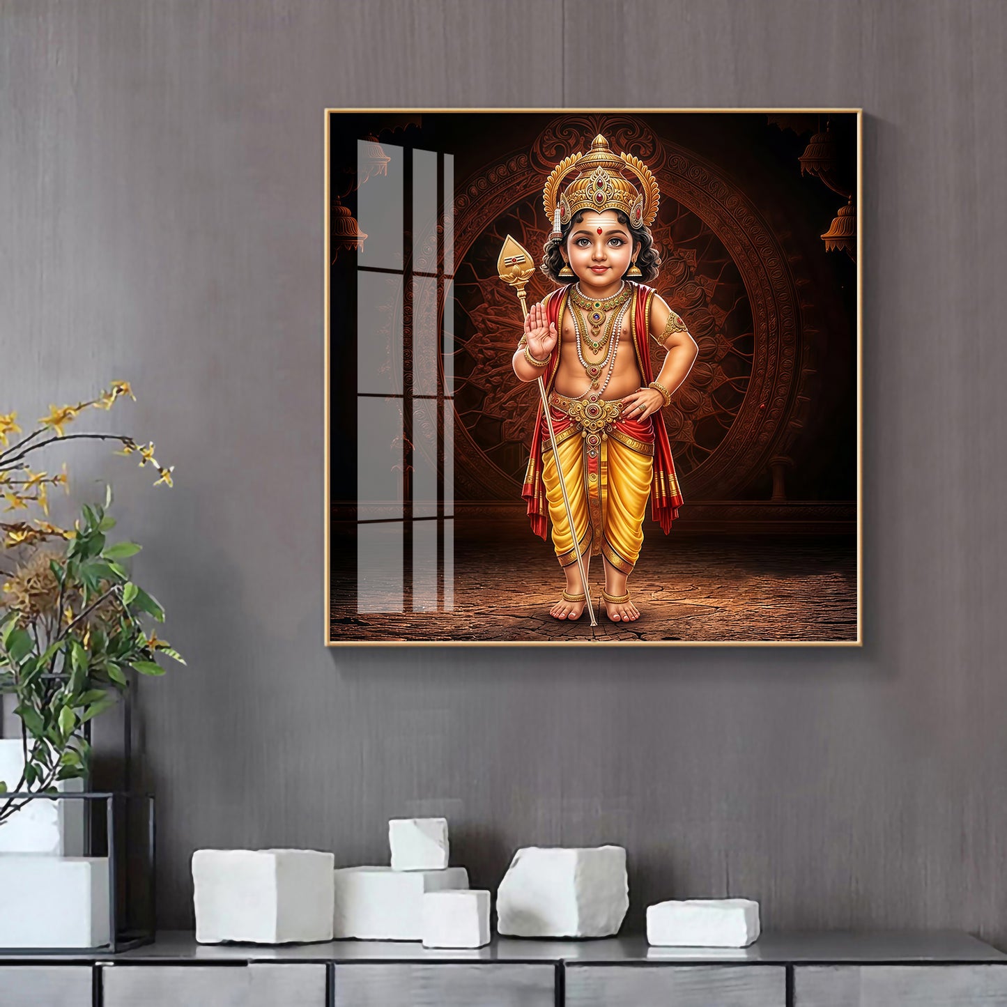 Bhagwan Murugan Ji Premium Acrylic Square Wall Art