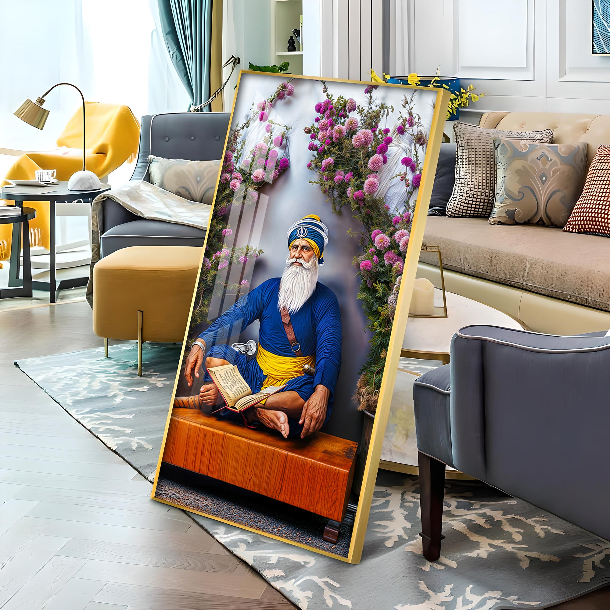 Baba Deep Singh ji Premium Acrylic Vertical Wall Art
