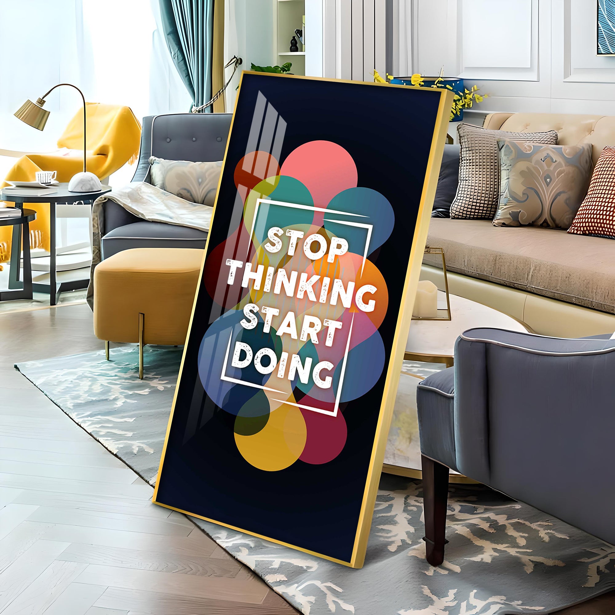 Stop Thinking Start Doing Premium Acrylic Vertical Wall Art