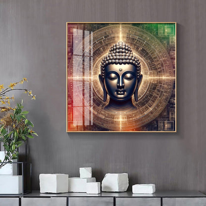 Divine and Peaceful Buddha Premium Acrylic Square Wall Art
