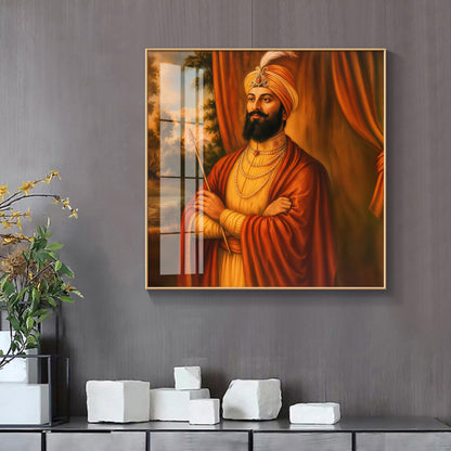 Divine Guru Gobind Singh Ji Premium Acrylic Square Wall Art