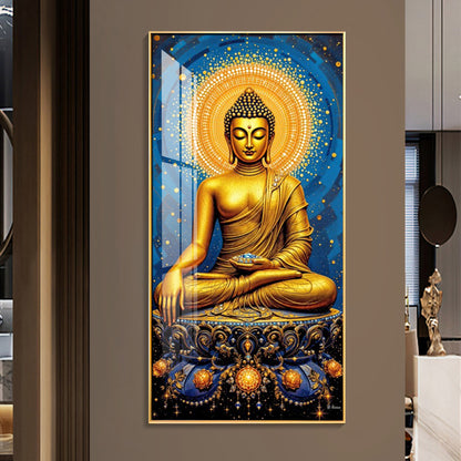 Calm Buddha Deliberation Premium Acrylic Vertical Wall Art
