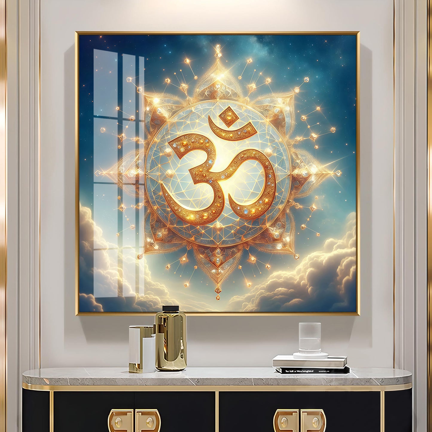Divine Ohm Symbol Premium Acrylic Square Wall Art