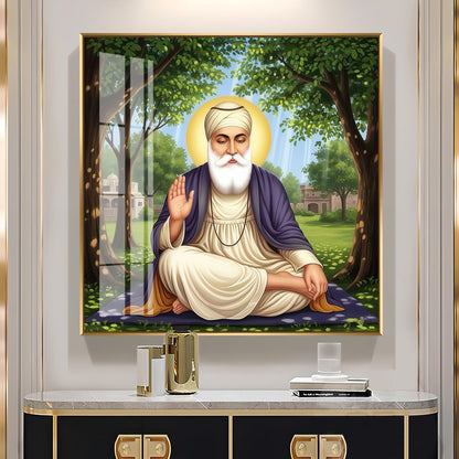Satnam Waheguru Ji Premium Acrylic Square Wall Art