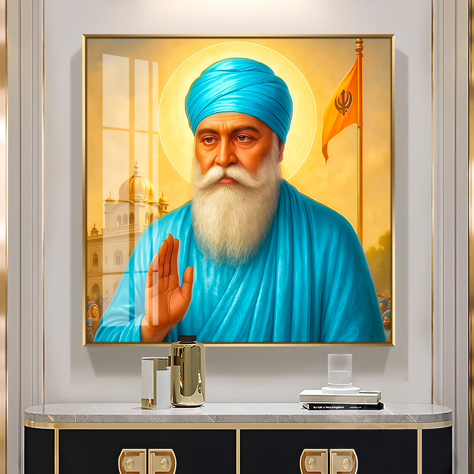 Blessing By Guru Nank Ji Premium Acrylic Square Wall Art