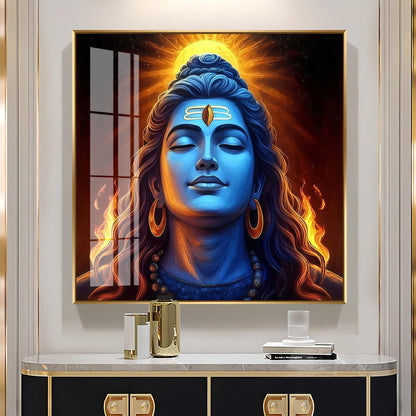 Lord Shiv Shambhu Premium Acrylic Square Wall Art