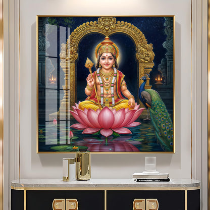 Divine Goddess Laxmi Maa Premium Acrylic Square Wall Art
