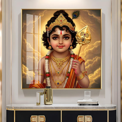 Bhagwan Murugan Blessing Premium Acrylic Square Wall Art