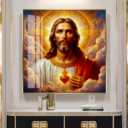 Holy Jesus Premium Acrylic Square Wall Art