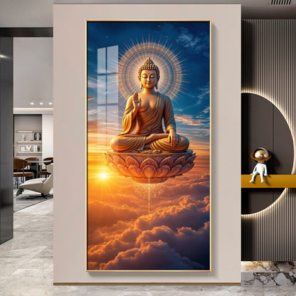 Buddha In The Clouds Premium Acrylic Vertical Wall Art