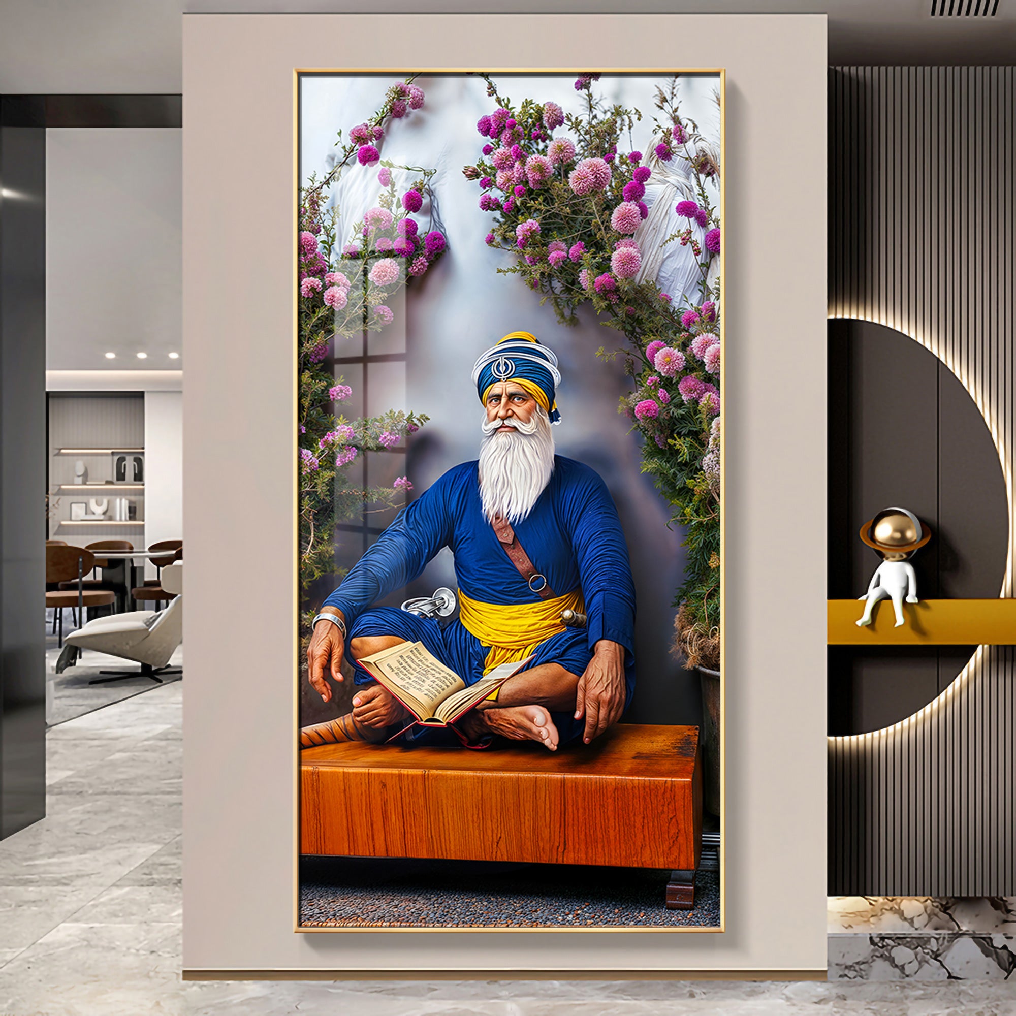 Baba Deep Singh ji Premium Acrylic Vertical Wall Art