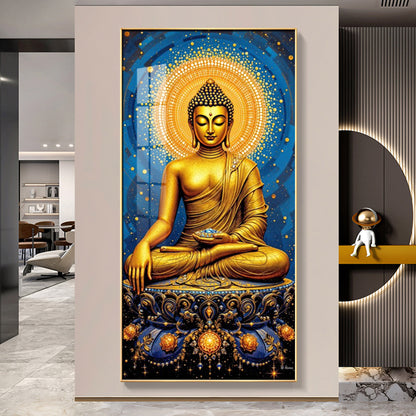 Calm Buddha Deliberation Premium Acrylic Vertical Wall Art