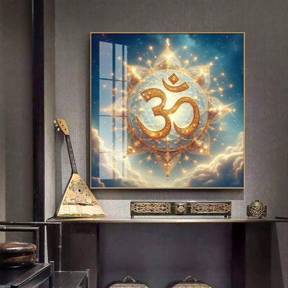 Divine Ohm Symbol Premium Acrylic Square Wall Art