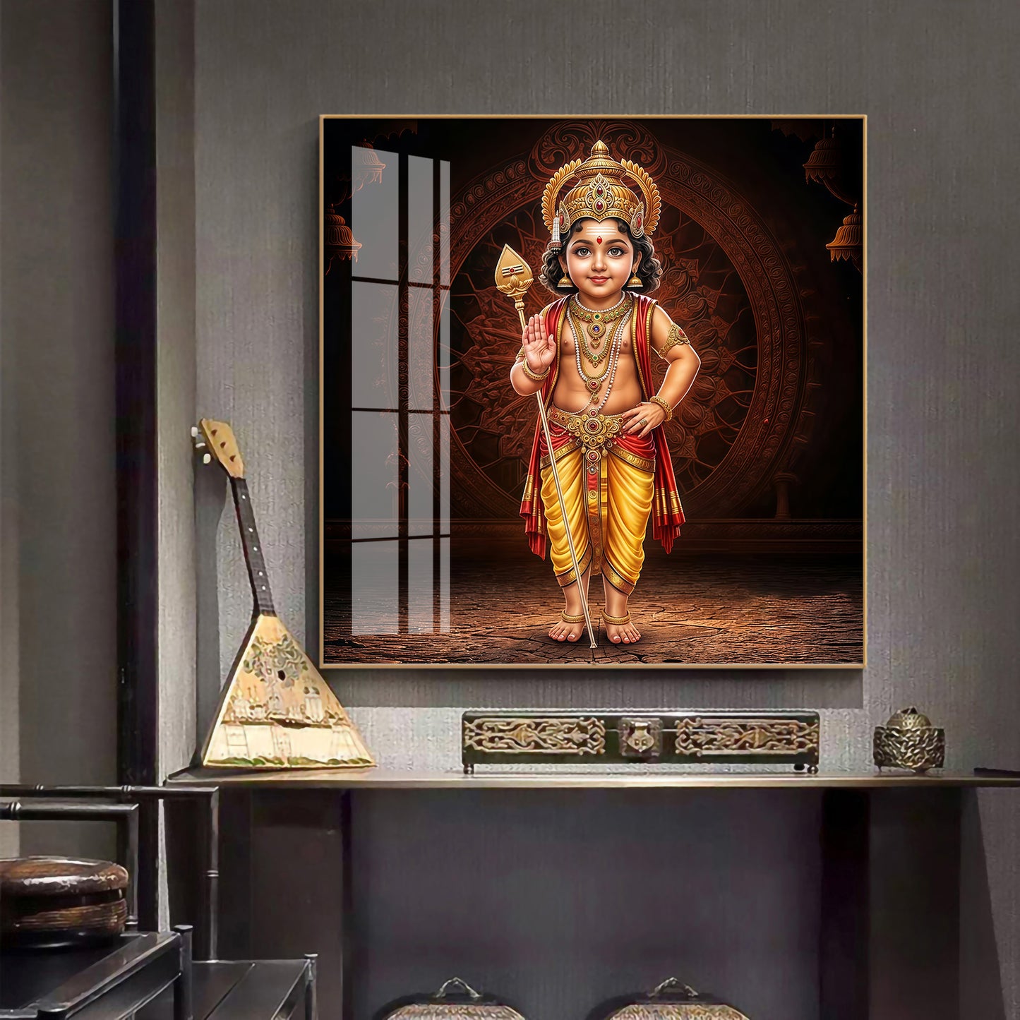 Bhagwan Murugan Ji Premium Acrylic Square Wall Art