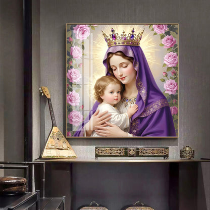 Holy Mother Of God Premium Acrylic Square Wall Art