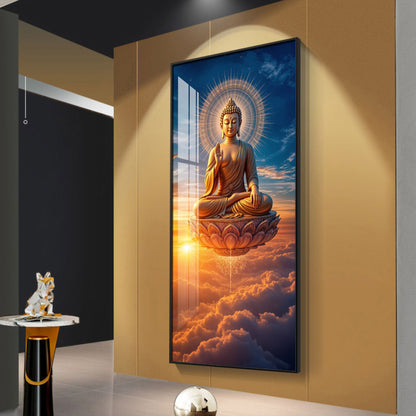 Buddha In The Clouds Premium Acrylic Vertical Wall Art