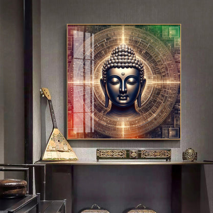 Divine and Peaceful Buddha Premium Acrylic Square Wall Art