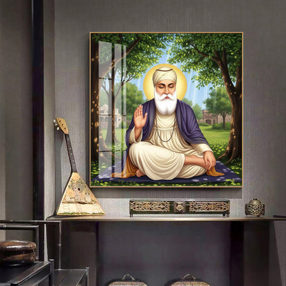 Satnam Waheguru Ji Premium Acrylic Square Wall Art
