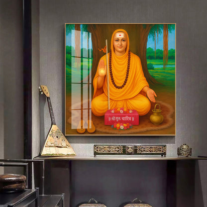 Shree Narasimha Saraswati Swami Premium Acrylic Square Wall Art