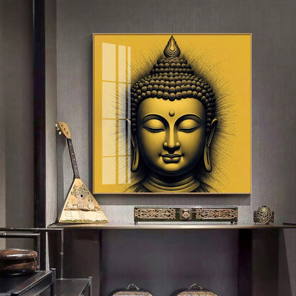 Lord Buddha Blessing Premium Acrylic Square Wall Art