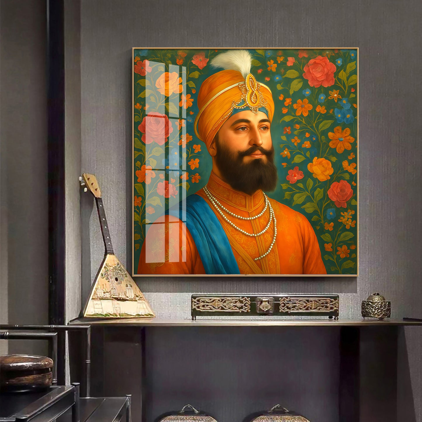 Shri Guru Gobind Singh Ji Premium Acrylic Square Wall Art