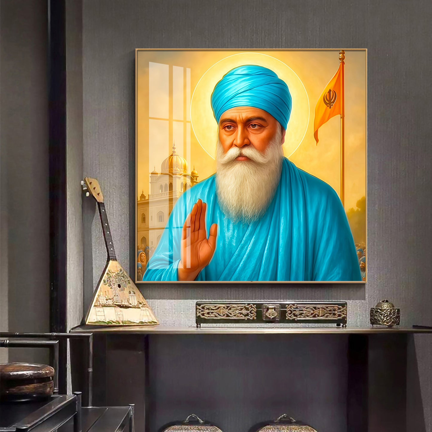 Blessing By Guru Nank Ji Premium Acrylic Square Wall Art