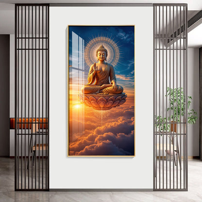 Buddha In The Clouds Premium Acrylic Vertical Wall Art