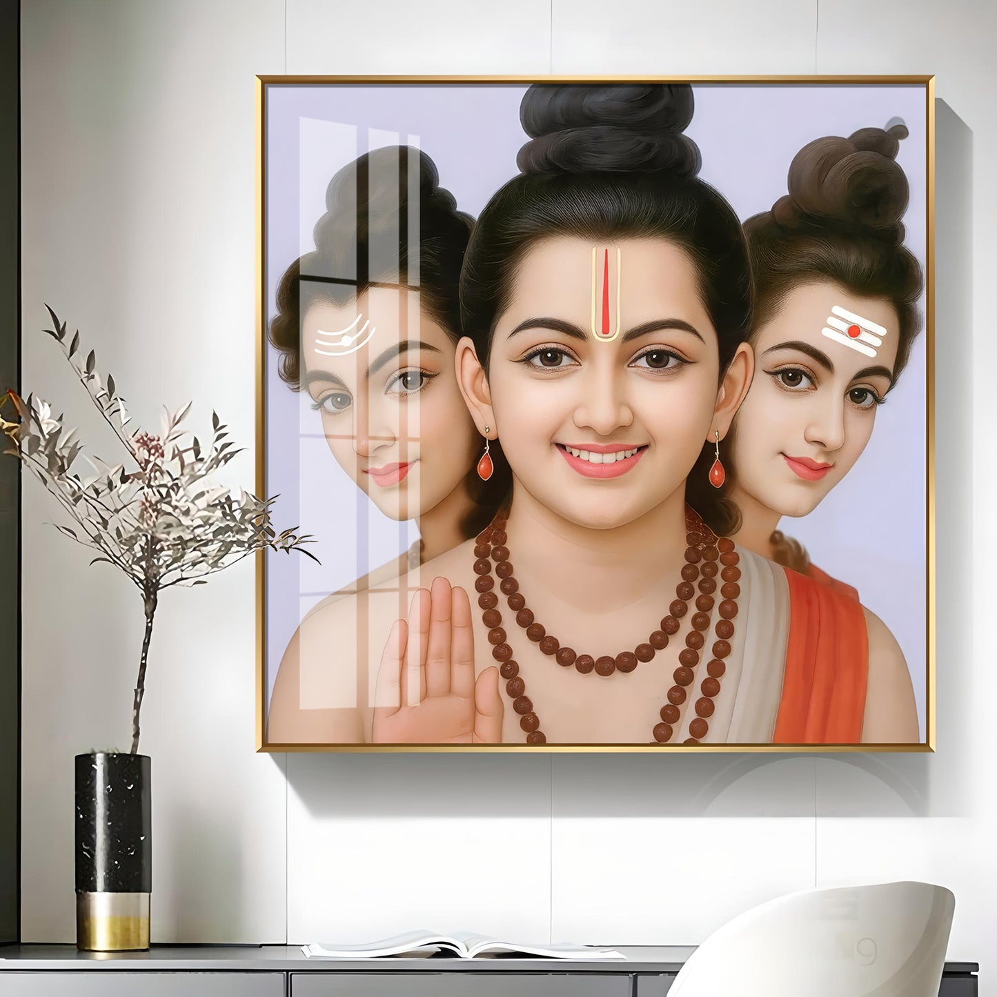 Sri Dattatreya Maharaj Ji Premium Acrylic Square Wall Art