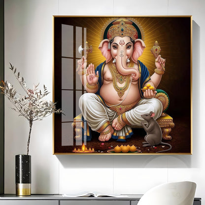 Ganesha Ji Premium Acrylic Square Wall Art