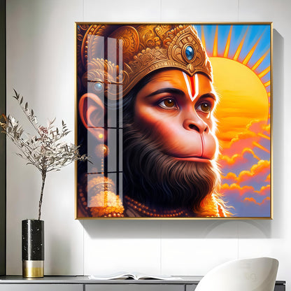 Jai Shri Bajarang Bali Premium Acrylic Square Wall Art